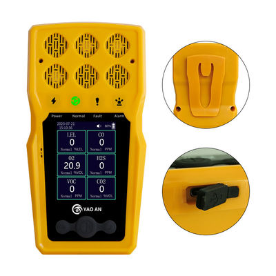 Przenośny wielogasowy analizator 6 w 1 EX CO2 CO2 O2 NO2 H2S VOC NH3 6 Detektor gazu z pompą